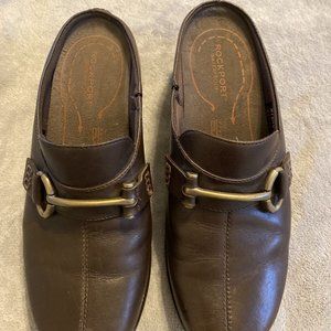 Rockport DMX Shoes Slip On Mule Clogs Brown Leather Women’s Size 7.5M #331